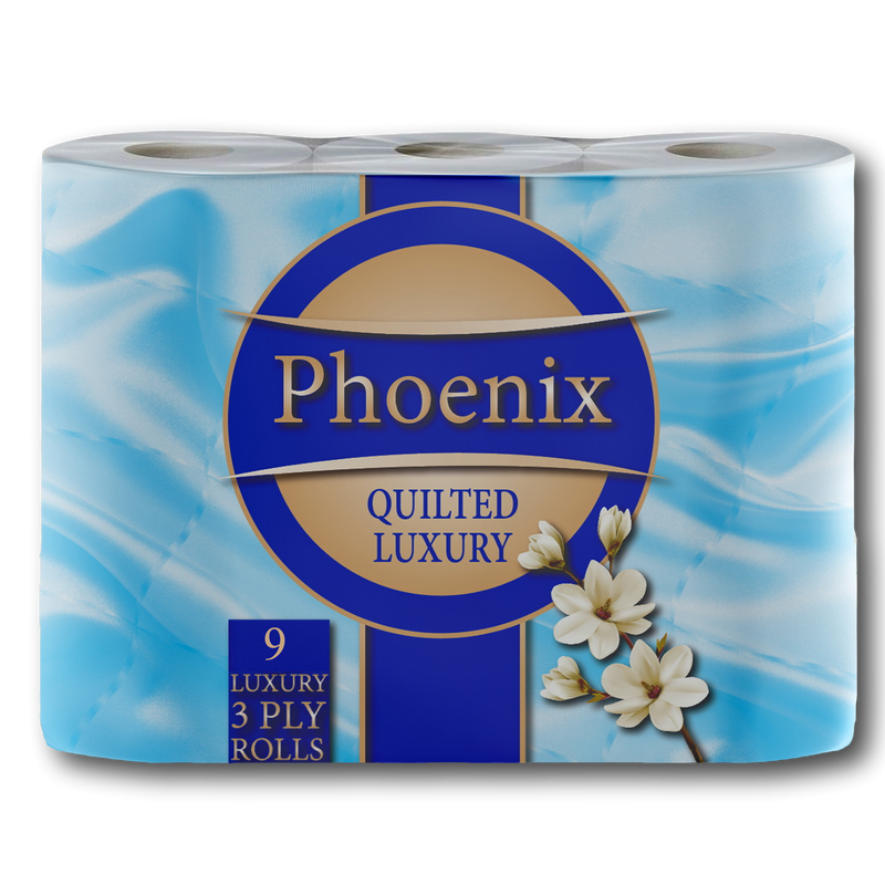 Phoenix Quilted Luxury 3 Ply Toilet Rolls 9 Pack RRP 4.99 CLEARANCE XL 4.50